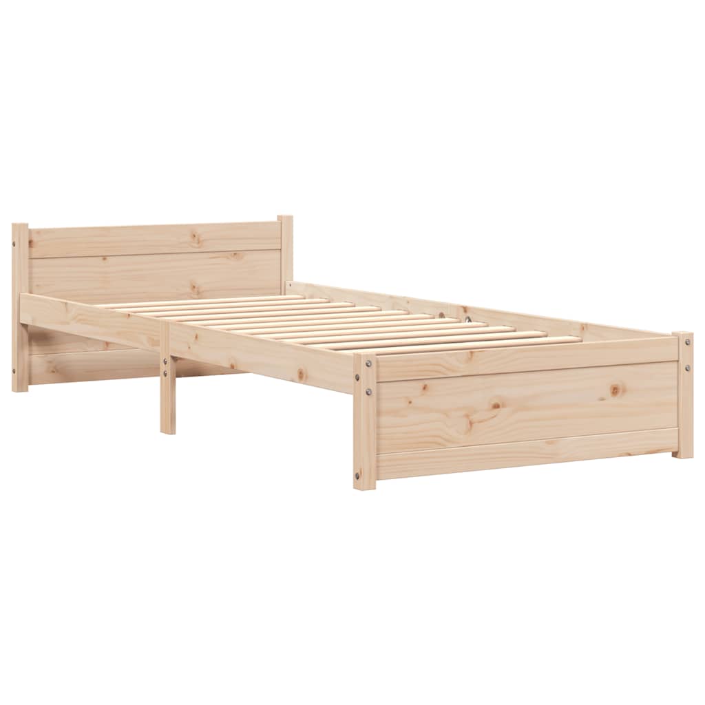Bed Frame without Mattress Solid Wood 75x190 cm Small Single Small Single