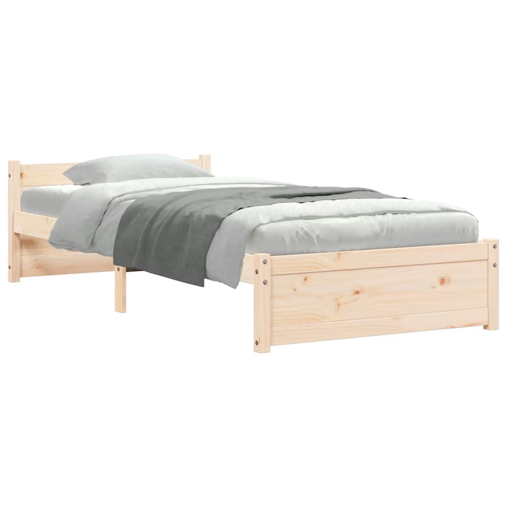 Bed Frame without Mattress Solid Wood 75x190 cm Small Single Small Single