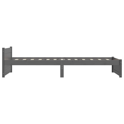 Bed Frame without Mattress Grey Solid Wood 75x190 cm Small Single Small Single