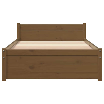 Bed Frame without Mattress Honey Brown Solid Wood 75x190 cm Small Single