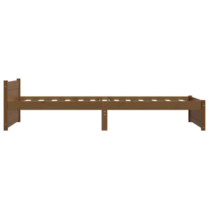 Bed Frame without Mattress Honey Brown Solid Wood 75x190 cm Small Single