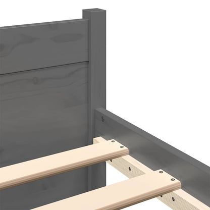 Bed Frame without Mattress Grey Solid Wood 135x190 cm Double Double
