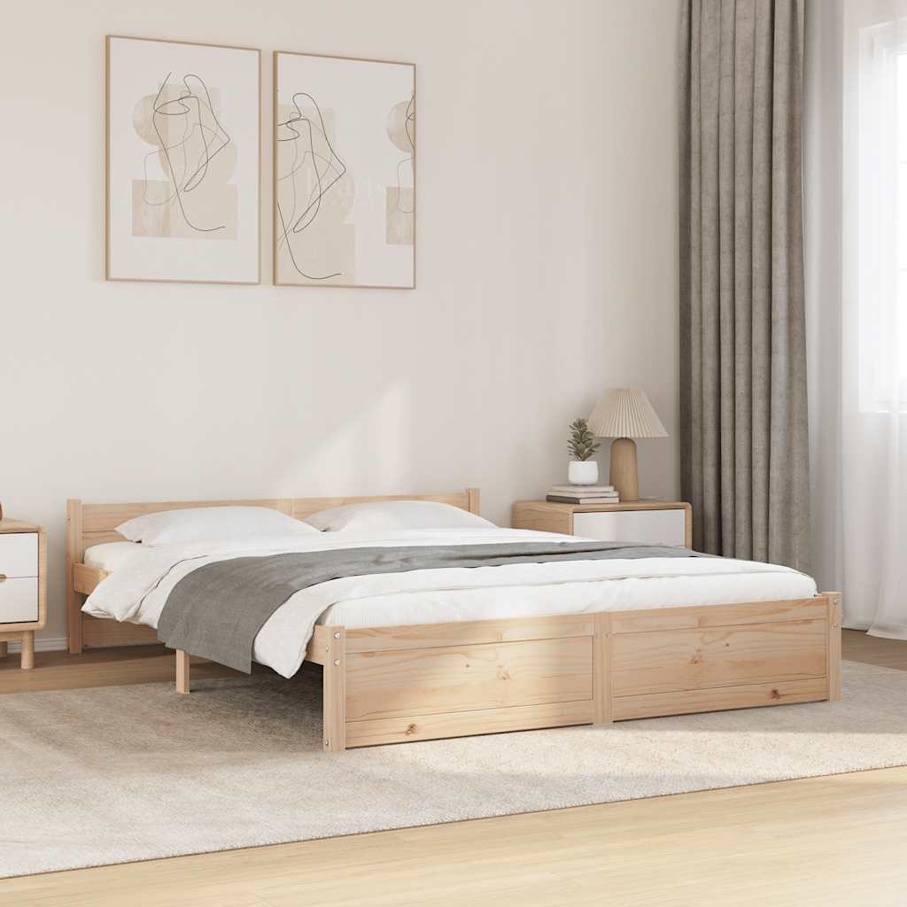 Bed Frame without Mattress Solid Wood 140x190 cm