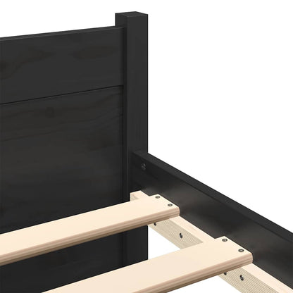 Bed Frame without Mattress Black Solid Wood 90x200 cm