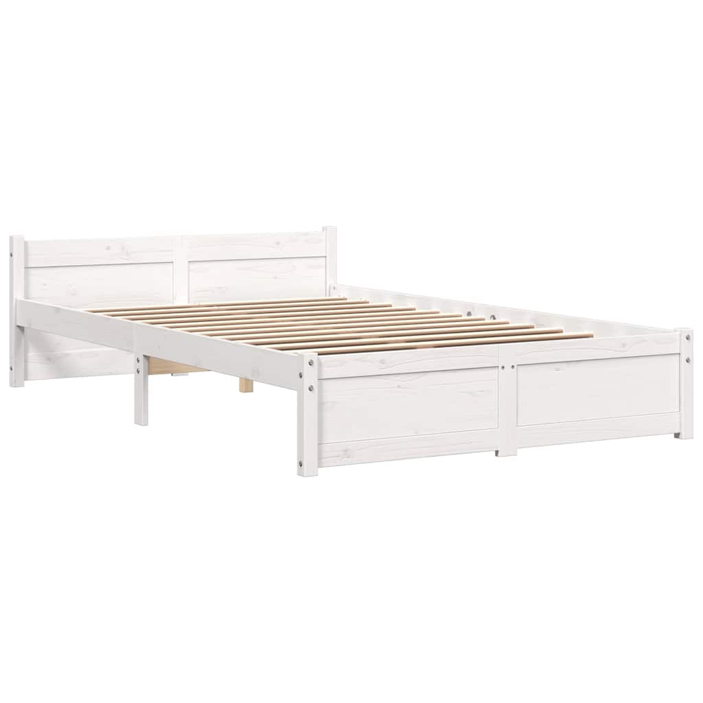 Bed Frame without Mattress White Solid Wood 120x200 cm