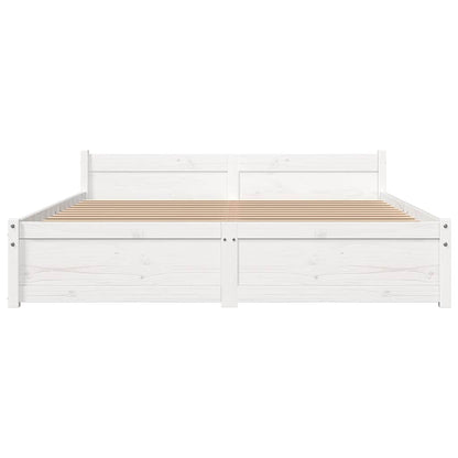 Bed Frame without Mattress White Solid Wood 140x200 cm