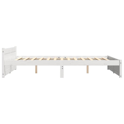 Bed Frame without Mattress White Solid Wood 140x200 cm