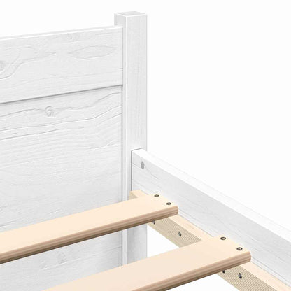 Bed Frame without Mattress White Solid Wood 180x200 cm Super King