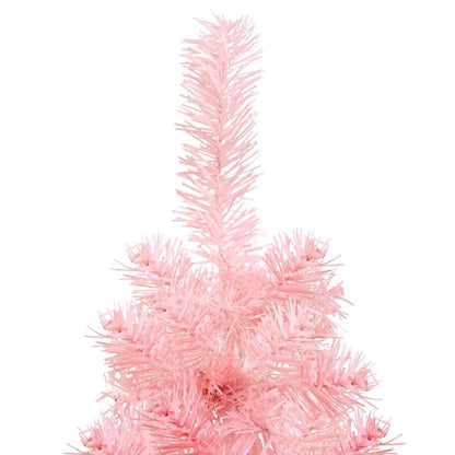 Slim Artificial Half Christmas Tree with Stand Pink 120 cm