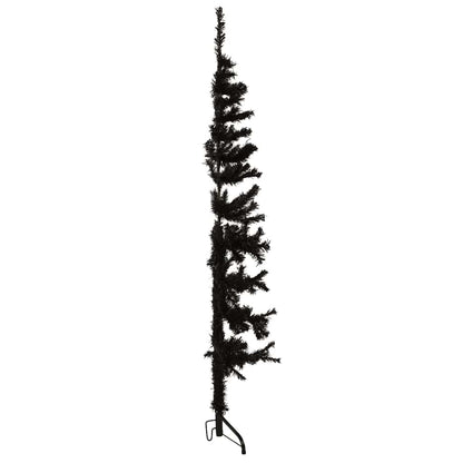 Slim Artificial Half Christmas Tree with Stand Black 120 cm