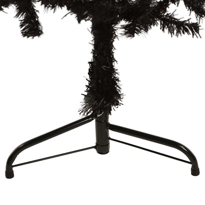 Slim Artificial Half Christmas Tree with Stand Black 120 cm