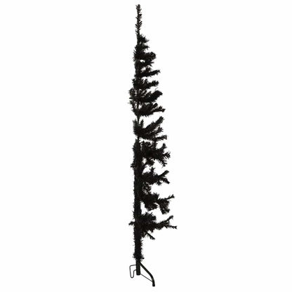 Slim Artificial Half Christmas Tree with Stand Black 150 cm