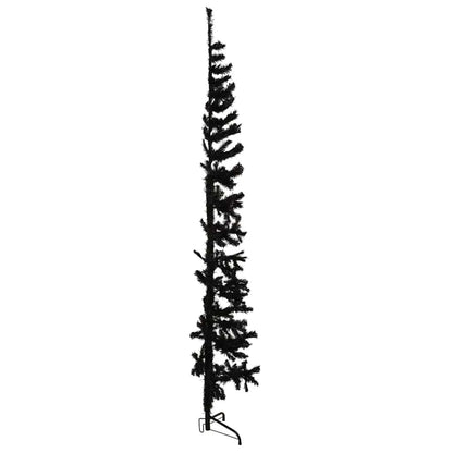 Slim Artificial Half Christmas Tree with Stand Black 240 cm