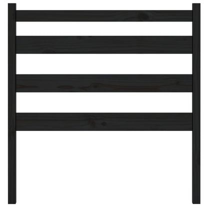 Bed Headboard Black 96x4x100 cm Solid Wood Pine