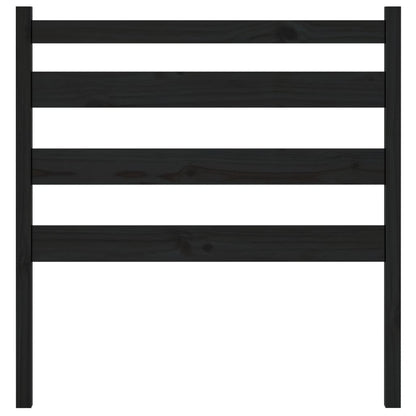 Bed Headboard Black 106x4x100 cm Solid Wood Pine