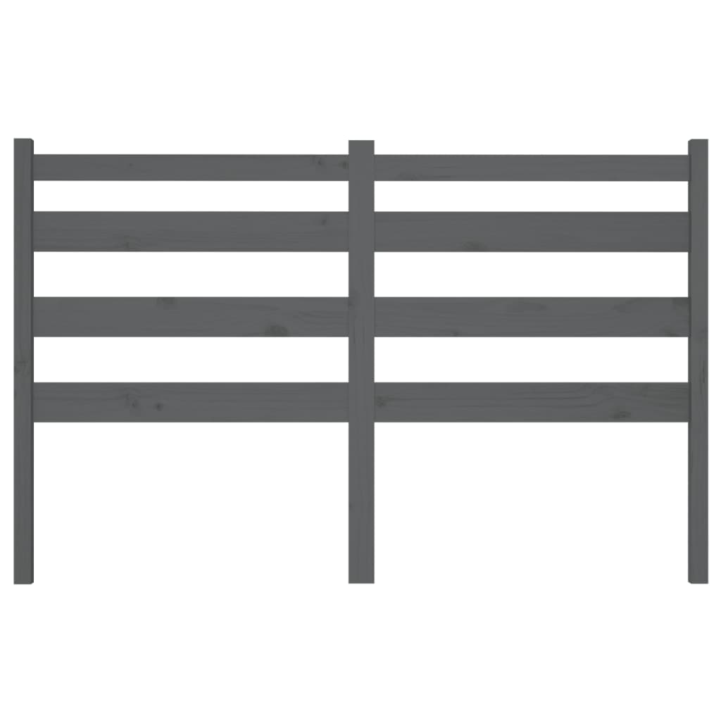 Bed Headboard Grey 156x4x100 cm Solid Wood Pine