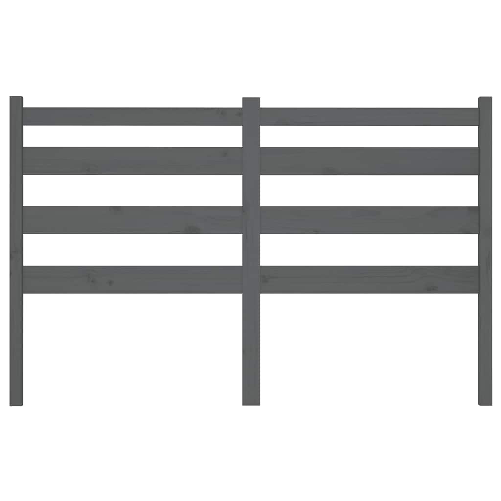 Bed Headboard Grey 166x4x100 cm Solid Wood Pine