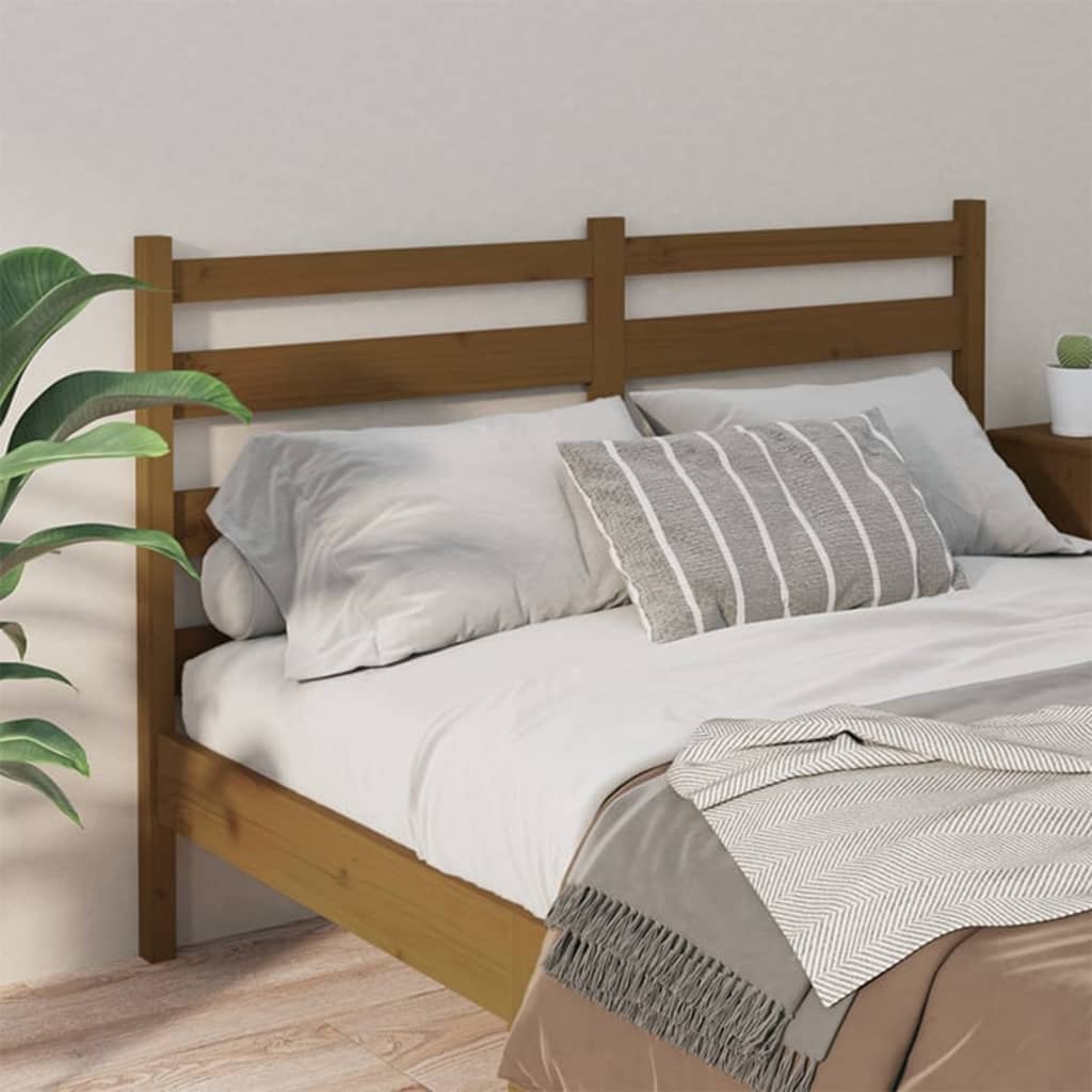 Bed Headboard Honey Brown 206x4x100 cm Solid Wood Pine