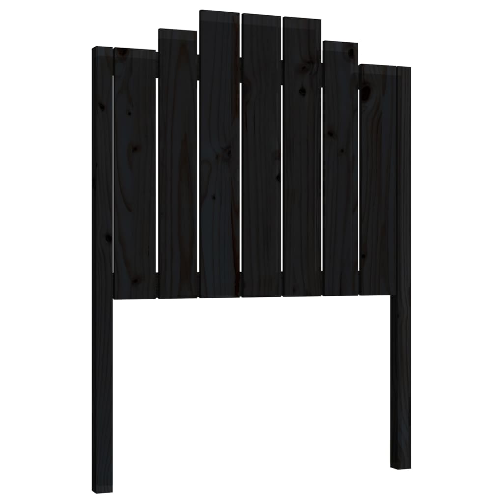 Bed Headboard | Black | Solid Pine Wood | 81 cm x 4 cm x 110 cm