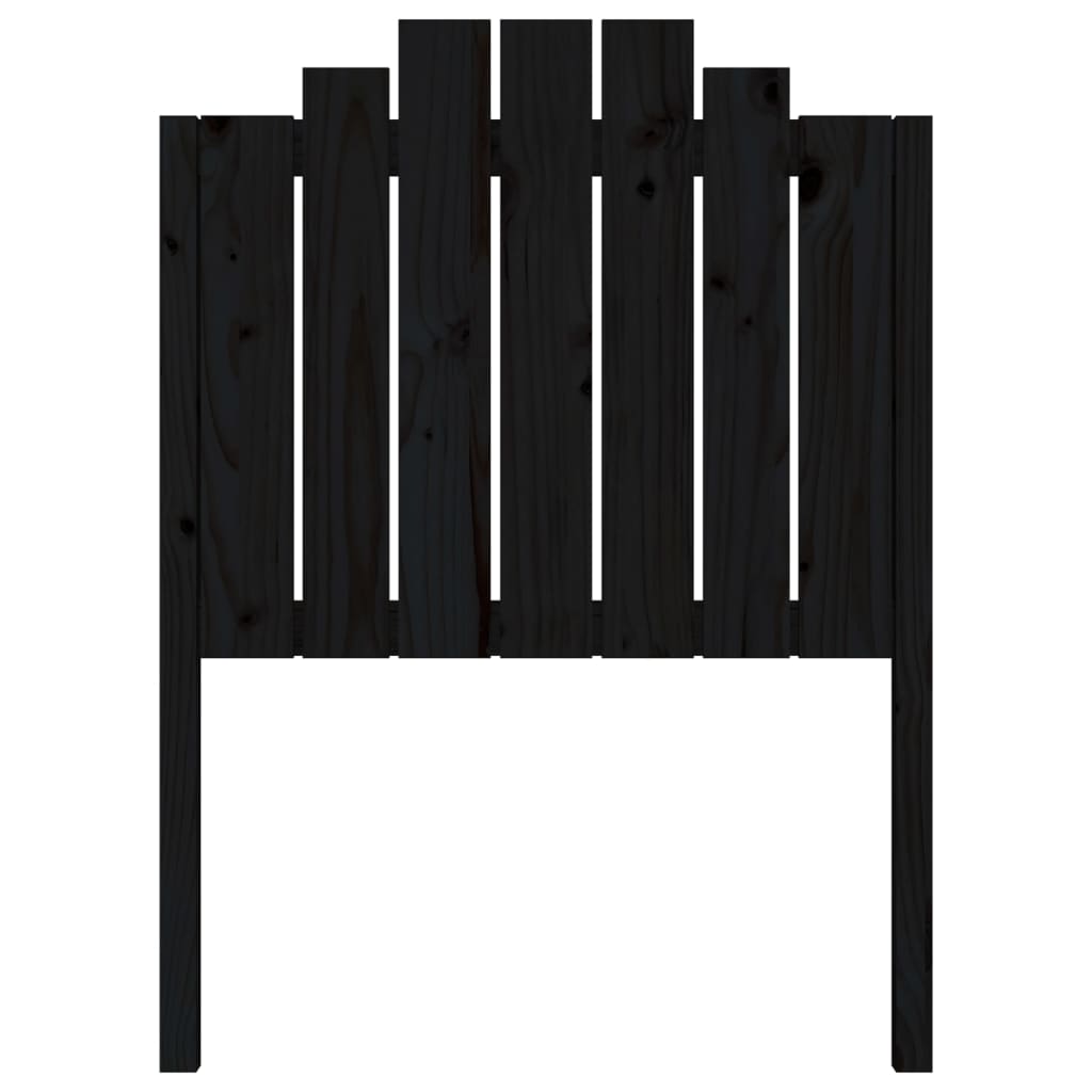 Bed Headboard | Black | Solid Pine Wood | 81 cm x 4 cm x 110 cm
