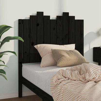 Bed Headboard | Black | Solid Pine Wood | 96 cm x 4 cm x 110 cm