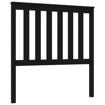 Bed Headboard | Black | Solid pine wood | Standard | Decorative Inlays