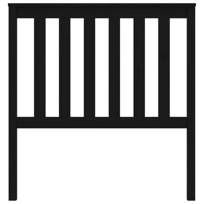 Bed Headboard | Black | Solid pine wood | Standard | Decorative Inlays