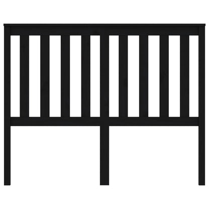 Bed Headboard Black 126x6x101 cm Solid Wood Pine