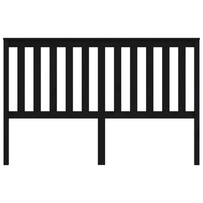 Bed Headboard Black 166x6x101 cm Solid Wood Pine