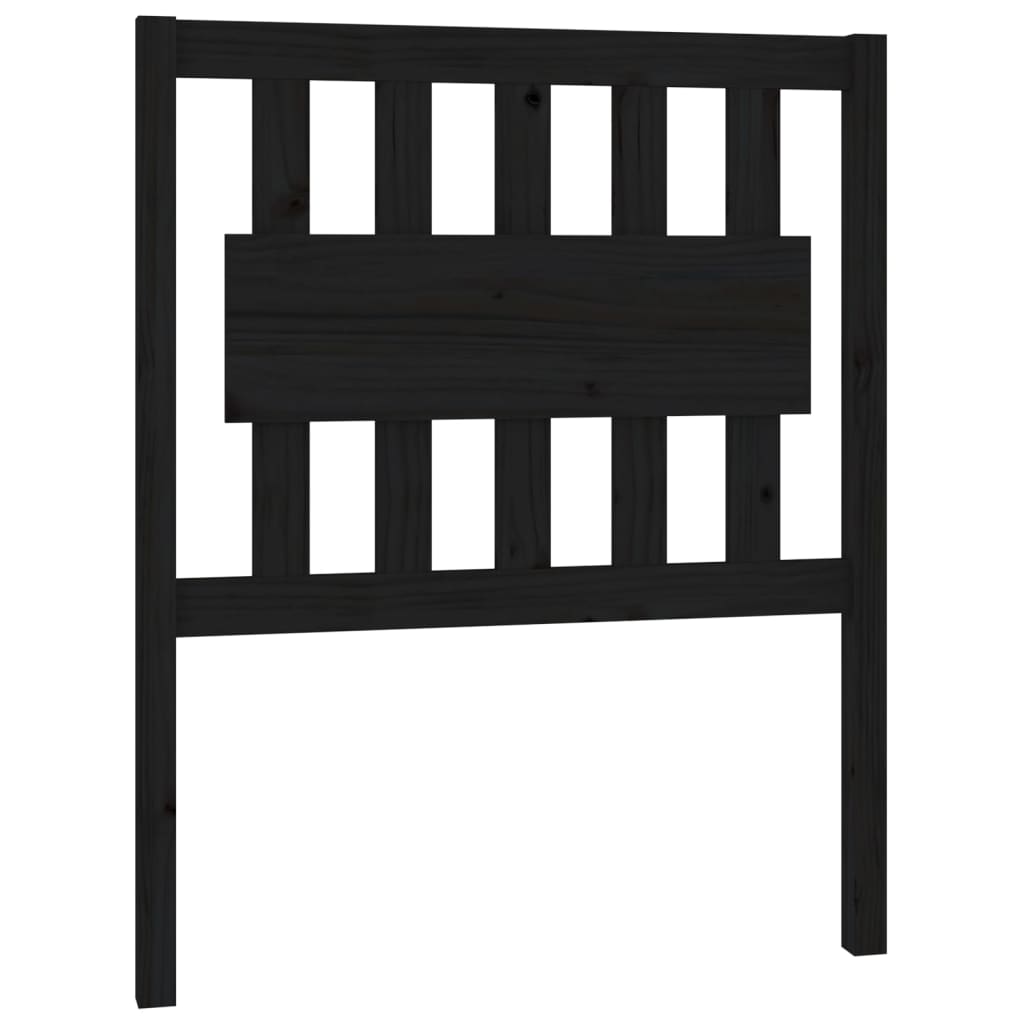Bed Headboard | Black | Solid Pinewood | 100cm x 80.5cm