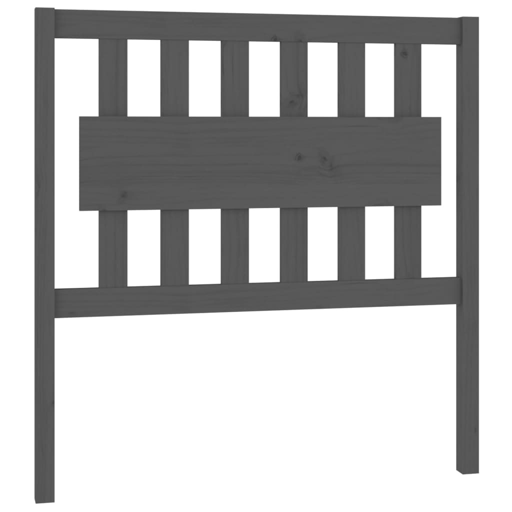 Bed Headboard | Grey | Solid pine wood | Single | Decorative Inlays