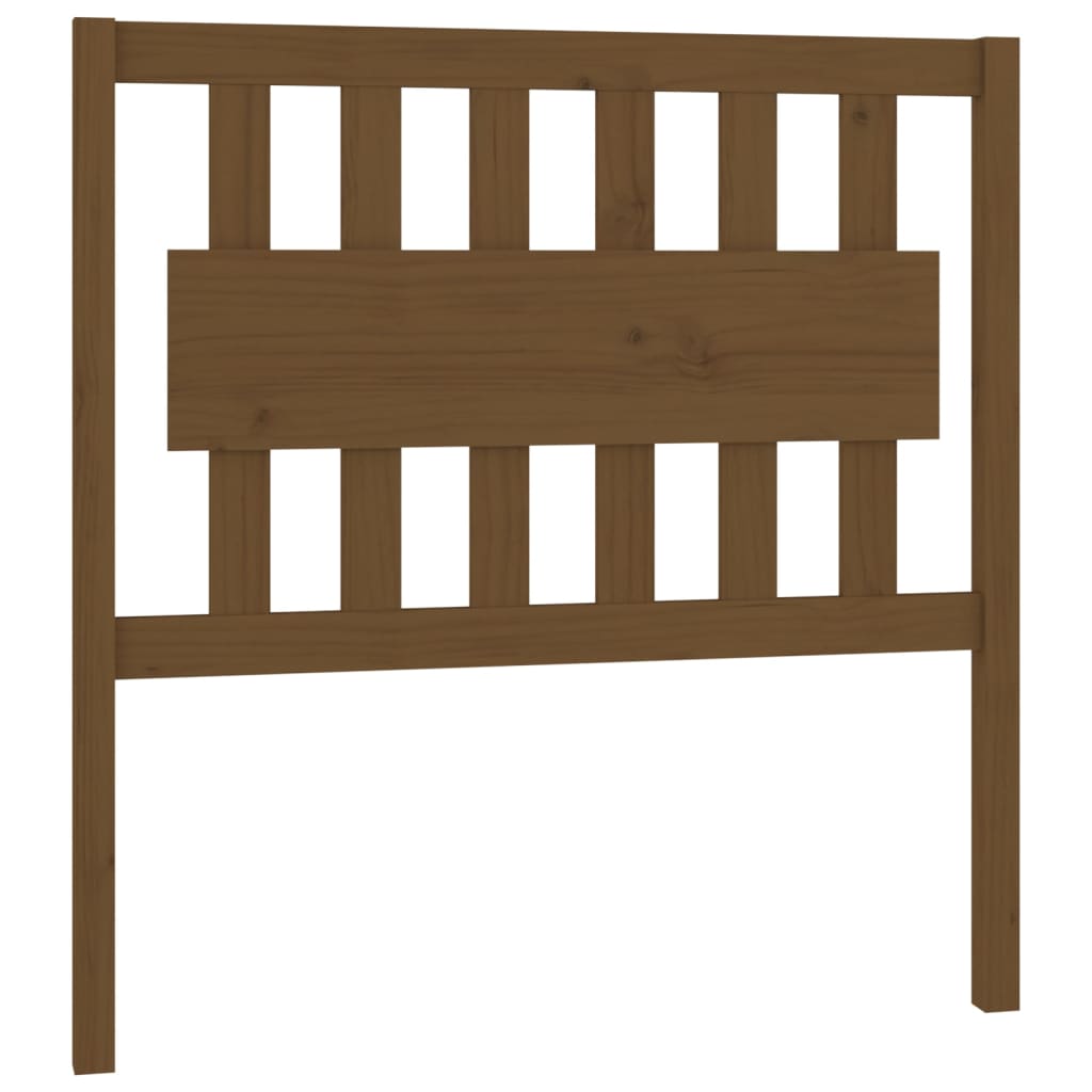Bed Headboard | Honey brown | Solid pinewood | Decorative Inlays