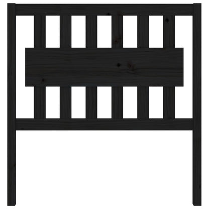 Bed Headboard Black 95.5x4x100 cm Solid Wood Pine