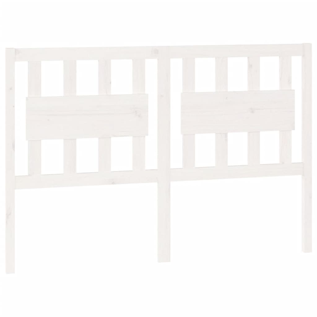 Bed Headboard White 145.5x4x100 cm Solid Wood Pine