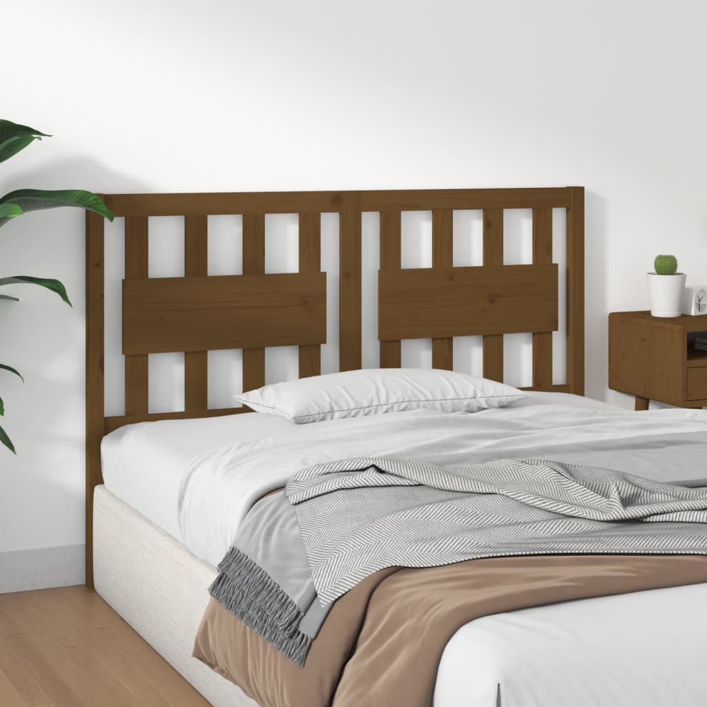 Bed Headboard Honey Brown 145.5x4x100 cm Solid Wood Pine