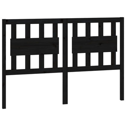 Bed Headboard | Black | Solid Pine Wood | 145.5x4x100 cm