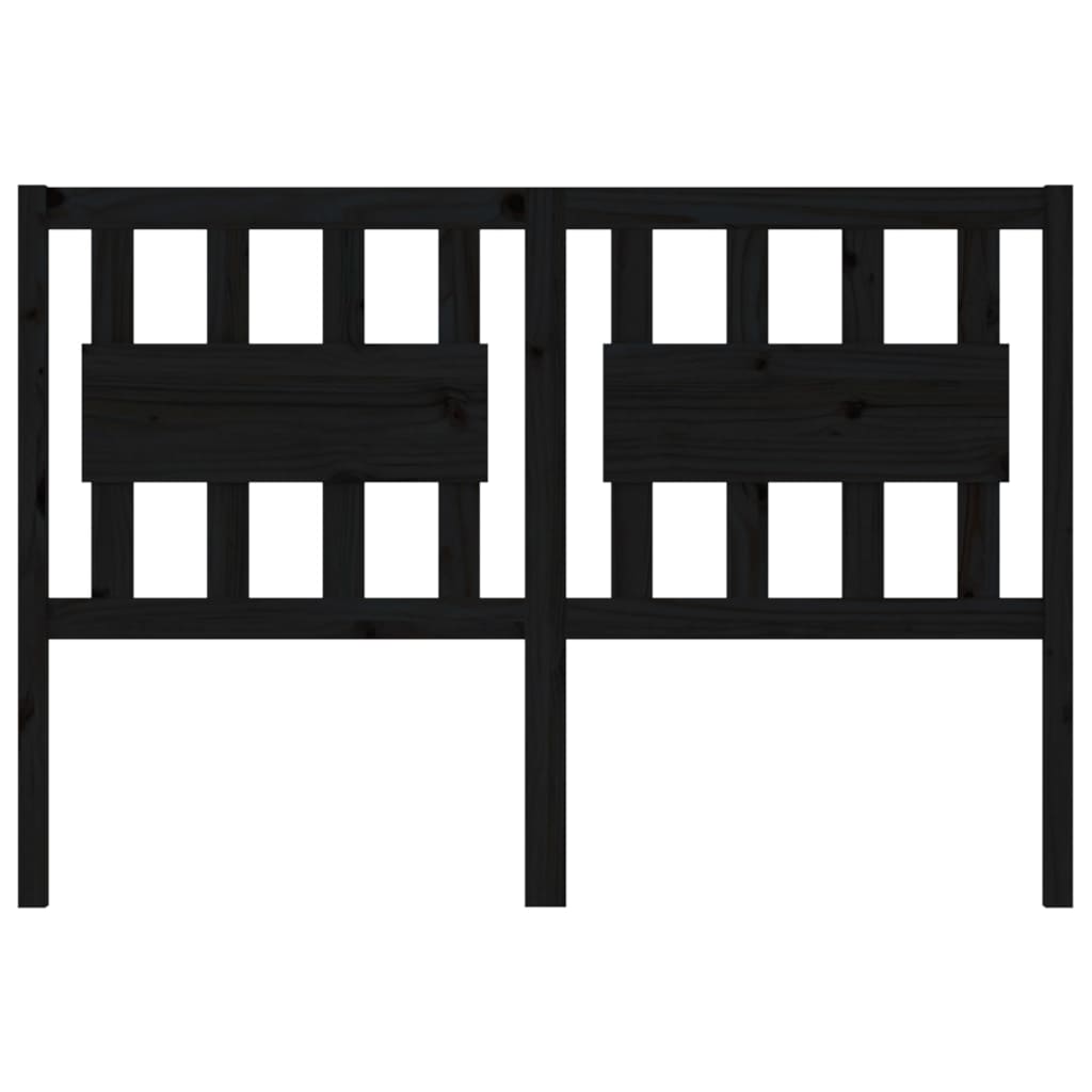 Bed Headboard | Black | Solid Pine Wood | 145.5x4x100 cm