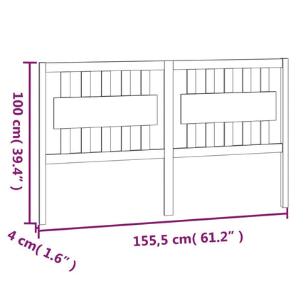 Bed Headboard Honey Brown 155.5x4x100 cm Solid Wood Pine
