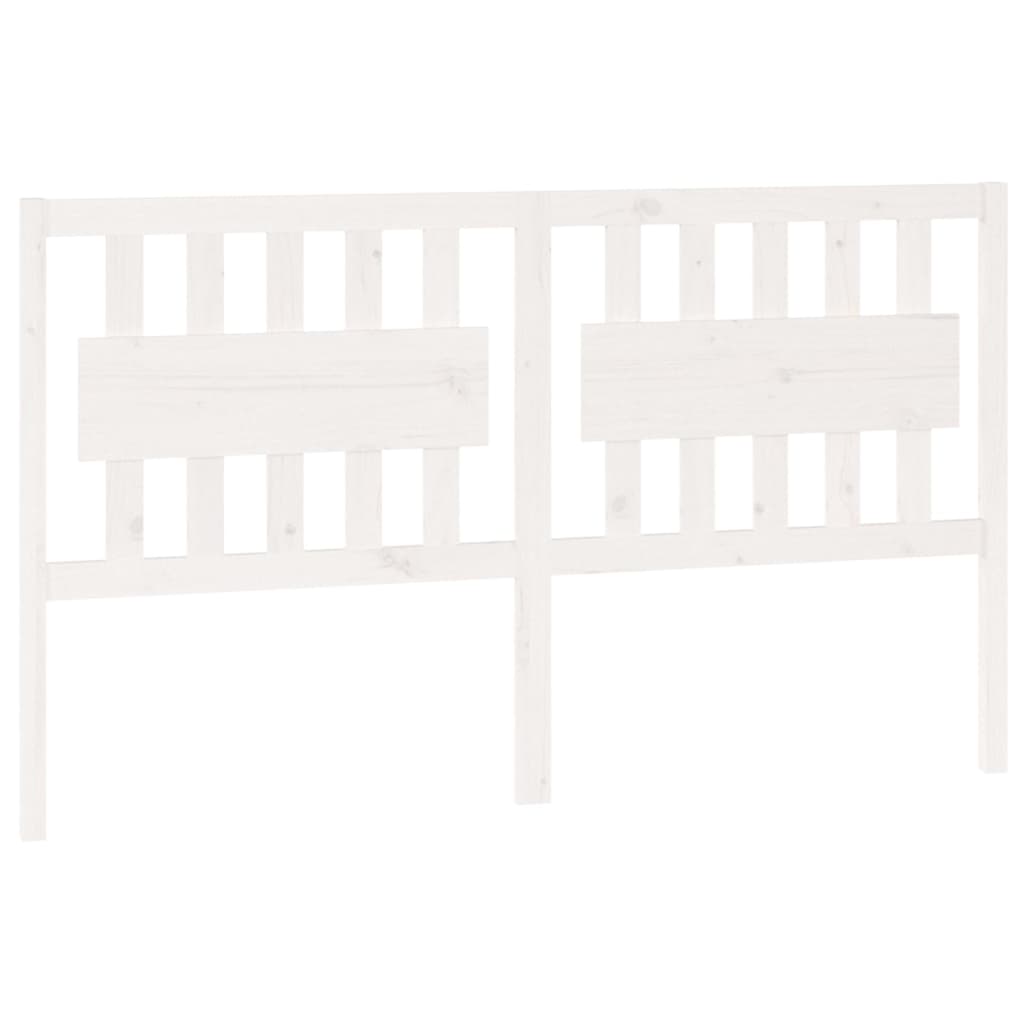 Bed Headboard | White | Solid pine wood | Large | Decorative Inlays