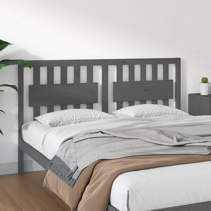 Bed Headboard Grey 165.5x4x100 cm Solid Wood Pine
