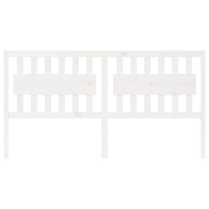 Bed Headboard White 185.5x4x100 cm Solid Wood Pine