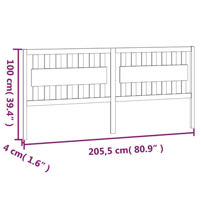 Bed Headboard | Natural Wood | Solid Pine Wood | 205.5 cm x 100 cm