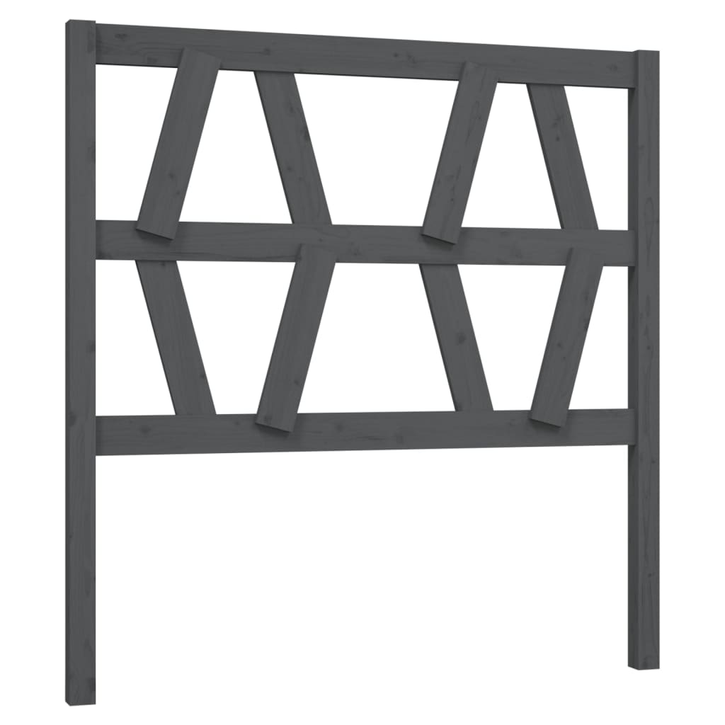 Bed Headboard | Grey | Solid pinewood | 81 x 4 x 100 cm