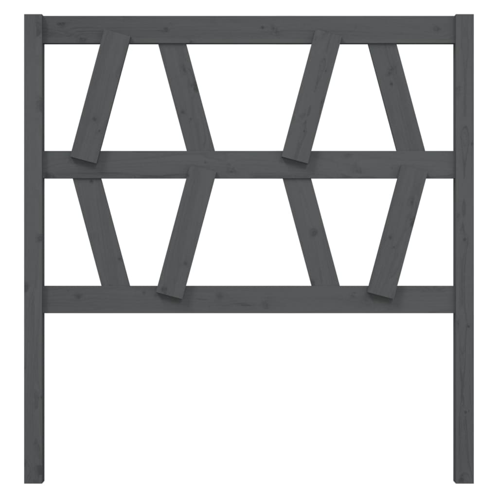 Bed Headboard | Grey | Solid pinewood | 81 x 4 x 100 cm