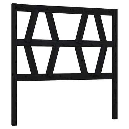 Bed Headboard | Black | Solid pinewood | Medium | Decorative Inlays