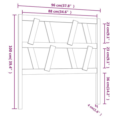 Bed Headboard | Black | Solid Pine Wood | Single size | Decorative Inlays
