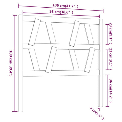 Bed Headboard | Grey | Solid pine wood | Standard | Bed Headboard