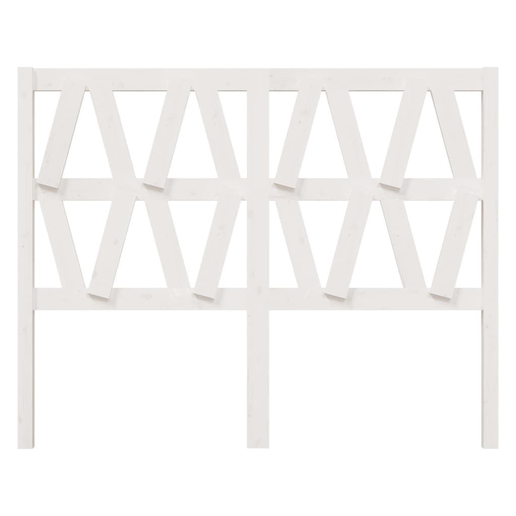 Bed Headboard | White | Solid pine wood | 126x4x100 cm
