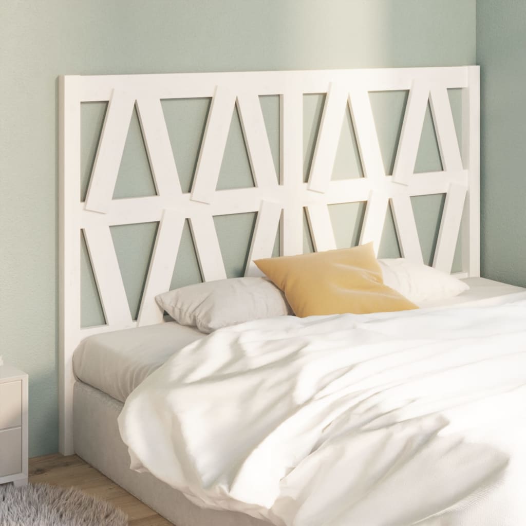 Bed Headboard | White | Solid pine wood | 126x4x100 cm