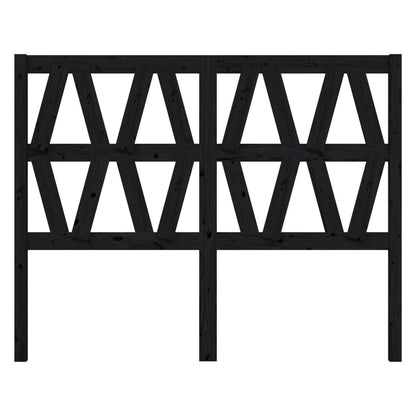 Bed Headboard | Black | Solid pine wood | 126x4x100 cm